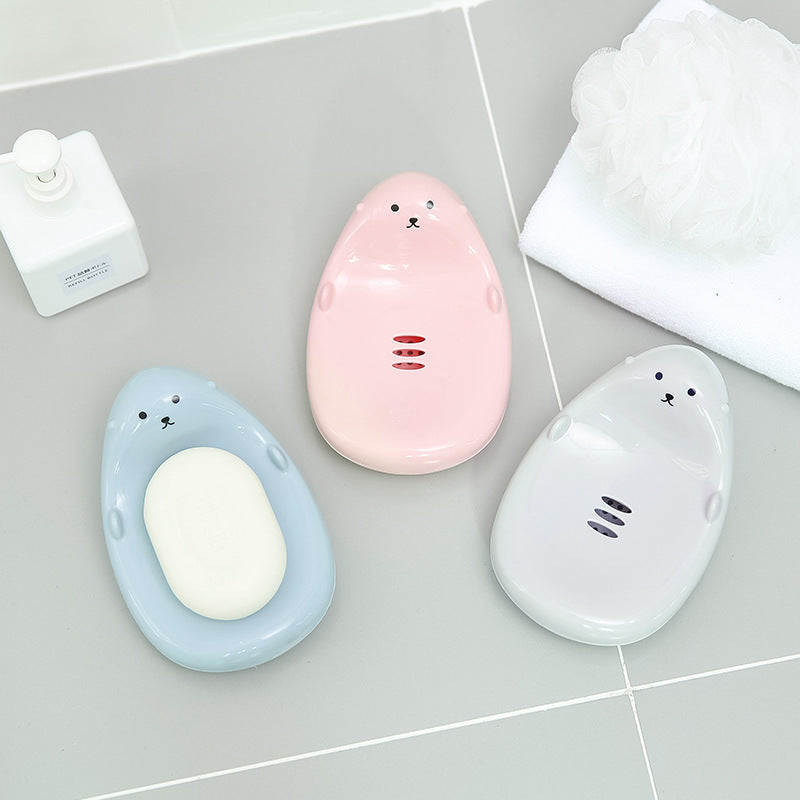 Cartoon Soap Dish Bathroom Drain Soap Holder