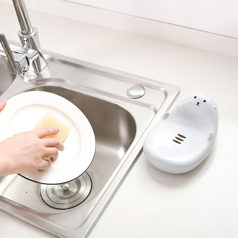 Cartoon Soap Dish Bathroom Drain Soap Holder