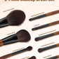 9-Piece Makeup Brush Set For Foundation Blending Eyeshadow, Professional Makeup Brush Kit With Soft Natural Wool & Vegan Synthetic Bristles, Ergonomic Wood Handle, Travel-Friendly Storage Bag