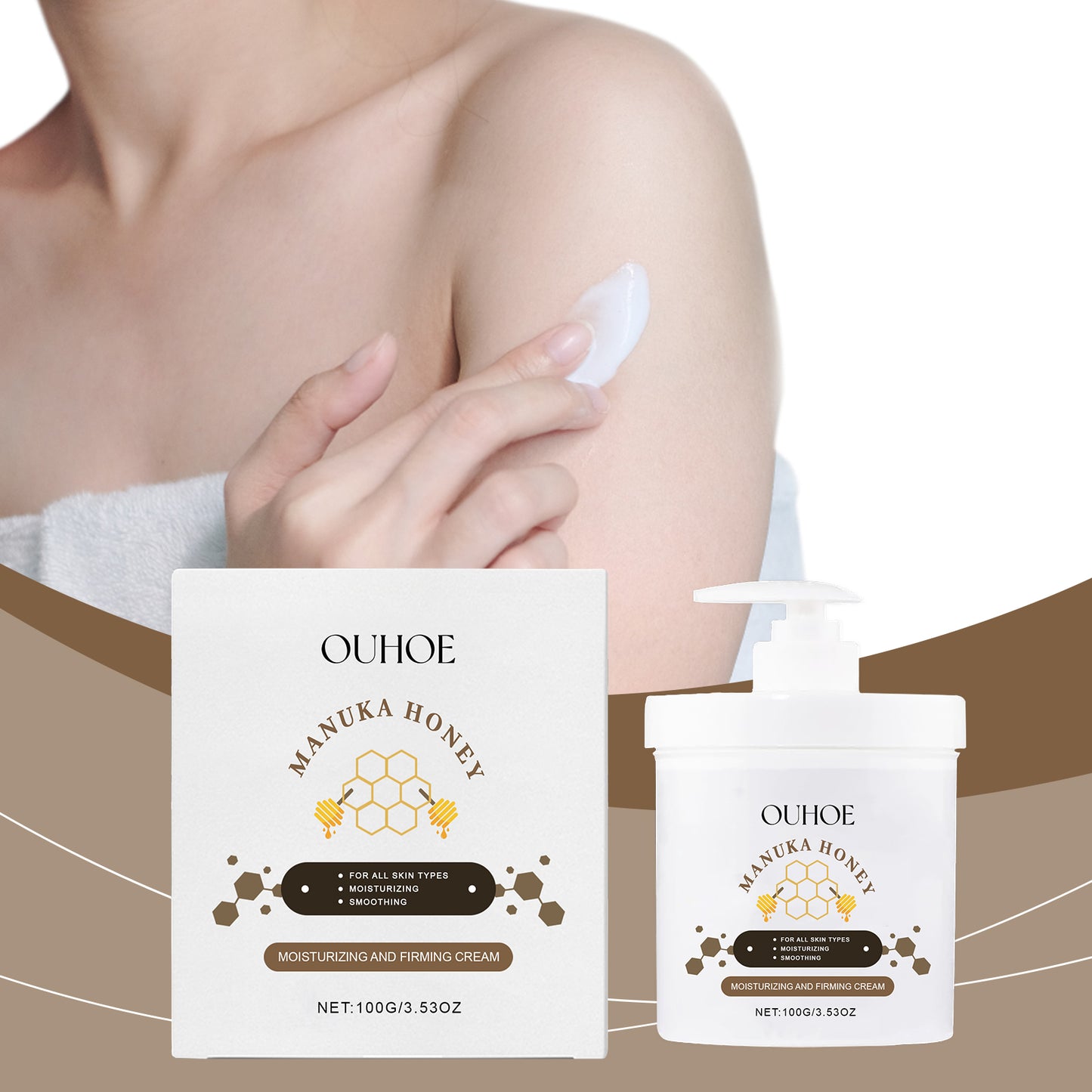 OUHOE Firming Body Cream, Moisturizing, Refreshing, Silky, Non-Greasy, Gentle, Nourishing And Moisturizing Body Lotion