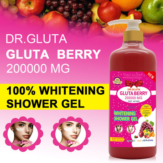Glutathione Shower Gel Berry Whitening Lightening Body Skin Care Bath Wash