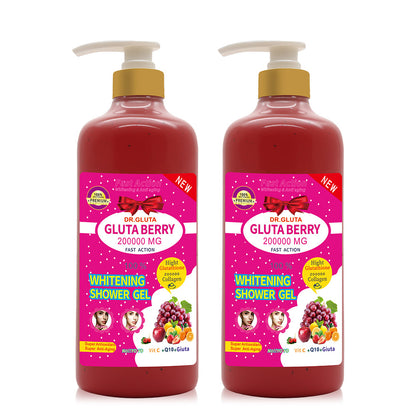 Glutathione Shower Gel Berry Whitening Lightening Body Skin Care Bath Wash