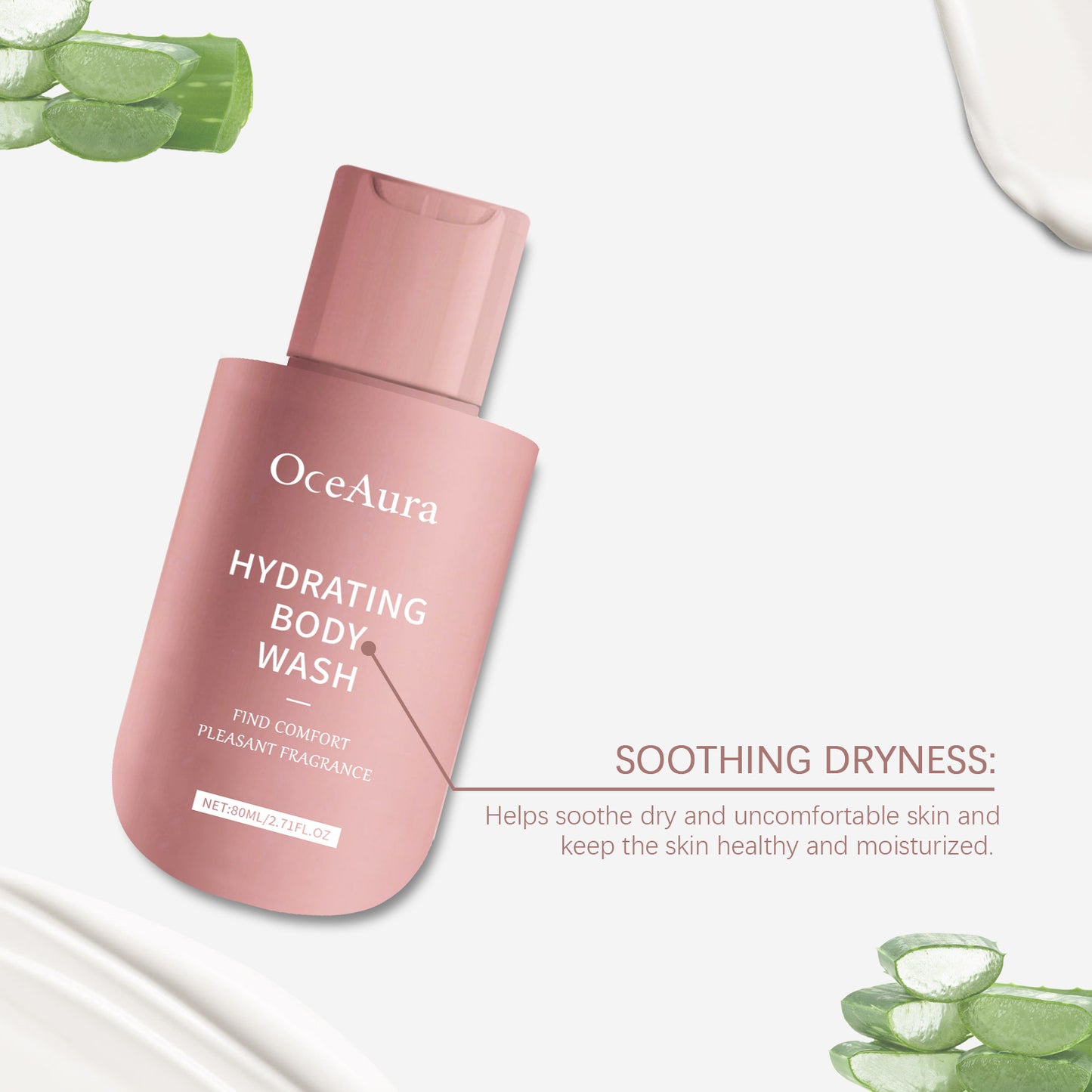 OceAura Soothing Body Wash Shower Gel Fragrance Gentle Refreshing Moisturizing Body Wash